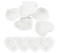 Outanaya 10pièces Lot de Bols Céramique Forme de Cœur pour Sauce et Condiments Assiettes Profondes Anti-fuites pour Apéritifs Desserts pour Repas Famille et Occasions Réutilisable