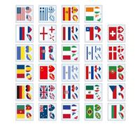 Outanaya 116 Autocollants de Tatouage Temporaire Représentations des Nations pour Garçons et Filles et Visage en Papier Transférable pour Événements Sportifs