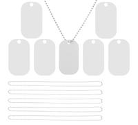 Outanaya 15 Pièces Collier Militaire et Perles Inoxydable avec Plaques Identité Vierges Chaîne Robuste pour Usage Quotidien ou Cosplay