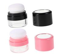 Outanaya 2 pièces Boîte Poudre Rechargeable avec Miroir et Applicateur Éponge Contenant Vide pour Poudre Flacon Shampoing Sec Réutilisable pour Voyage Contrôle de Huile et Finition