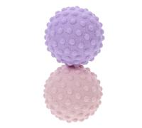 Outanaya 2 Pièces Boules de Massage Silicone pour Yoga et Réflexologie Plantaire à Picots pour Détente Musculaire et Exercices de Rééducation Couleur Rose