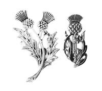 Outanaya 2 Pièces Broches Vintage Fleur de Chardon Épingles à Vêtements Élégantes pour Femmes Accessoires de Mariage et Bijoux de Mode