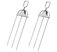 Outanaya 2 pièces Fourchettes à Viande Acier Inoxydable pour Brochettes de Rôtisserie Accessoires Bbq Polyvalents pour Poulet Viande et Légumes Plein Air