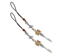 Outanaya 2 pièces Pendentif Tibétain Six Mots Sacrés Amulette Bouddhiste Vajra Protection Feng Shui Suspendue pour Voiture Décor Porte Fenêtre Unisexe