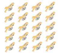 Outanaya 20 Pièces Lot de Épingles Ruban Métal Jaune pour Campagne de Sensibilisation Broches Sécurité pour Événements Caritatifs et Dons