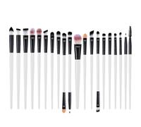 Outanaya 20 pièces Pinceaux pour Yeux Ensemble Plastique Poignée Pinceaux Cils Eyeliner Maquillage Kit Portable Blanc Noir Usage Quotidien Débutants