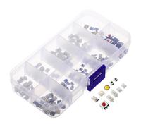 Outanaya 200 Boutons Poussoirs pour Télécommande Voiture, Remplacement Facile Montage en Surface, Matériau Plastique et Laiton, Pack de 200 Pièces pour Clés à Distance