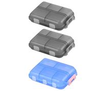 Outanaya 3pièces Boîte de Rangement de Pilules Portable Pilulier Semainier Double Couche avec Compartiments Étui de Voyage Organisé Matériau Alimentaire pour Garçon Fille et Seniors
