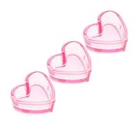 Outanaya 3pièces Coupes De Nail Art Transparentes Verre Forme De Cœur Support Sans Couvercle Pour Liquides Et Outils De Manucure Accessoires Pratiques Pour Art Des