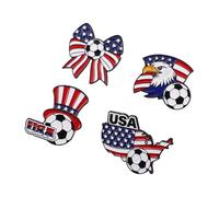 Outanaya 4 Pièces Épingle à Drapeau Américain Accessoire Polyvalent et Confortable pour Fans de Football en Alliage Style Cartoon pour Célébrations Jour de L'indépendance