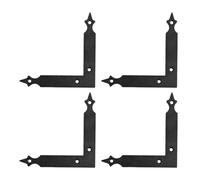 Outanaya 4pcs Équerres Robustes en Fer Noir Forme L pour Renfort D'angle Meuble, Fixations D'angle de Cadre de Porte, Support Solide pour Étagères et Bureaux