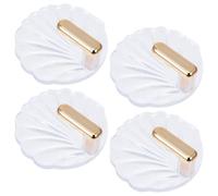 Outanaya 4pièces Lot de Crochets Muraux Auto-adhésifs Forme de Patère Décorative sans Perçage pour Clés Serviettes Sacs Accessoires Fixation sans Effort pour Salle de Bain Salon Entrée