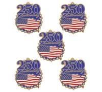 Outanaya 5 Pièces Badge Commémoratif Alliage de Zinc pour Anniversaire 250 Ans des États-, Accessoire Patriotique Confortable Fermoir Fiable, pour Anniversaire et Voyage