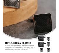 Outanaya 6 pièces Boutons de Manchette Homme Cuivre Noir Mat Accessoires pour Chemise Formelle et Costumes Ensemble Élégant pour Mariage et Tailleur