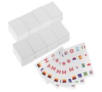 Outanaya 65 pièces Jeu de Mahjong Portable Motif Drapeaux Internationaux avec Autocollants Règles Simplifiées pour Adultes Divertissement Culturel pour Fêtes et Voyages