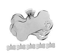 Outanaya 8 pièces Plaques Identité Personnalisées Chien et Chat Acier Inoxydable Forme Os avec Motif de Patte Étiquettes Identification Anti-Perte Légères et Élégantes pour Colliers