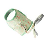 Outanaya avec Laisse pour Chat et Chiot Gilet Respirant Vert Main Confortable, Tissu en Maille et Suède, Design Adorable Adapté aux Animaux de 3 à 7 Kg
