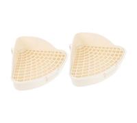 Outanaya Bac à Litière pour Petits Animaux 2 Pcs en Plastique Blanc, Bac à Litière pour Lapins, Cochons D’Inde et Chinchillas, Grille Filtrante Anti-déchets, Dresseur pour Cage et Habitat