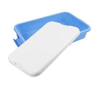 Outanaya Bac à Sable Portable en Plastique ABS avec Couvercle Plateau de Jeu Sensoriel Bleu Profond Boîte de Rangement pour Loisirs Créatifs Jouets et Activités en Extérieur 1 Pièce