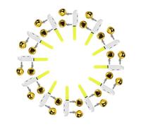 Outanaya Bâtons Lumineux D'alerte pour Canne à Pêche 12pcs avec Cloche Double, Étanches en Abs et Cuivre, Illumination Continue pour Pêche Nocturne et Toutes Conditions