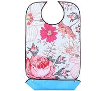 Outanaya Bavoir Imperméable Réglable Double Couche pour Adultes Hommes, Serviette de Table Lavable Impression Festive, Protection Repas pour Personnes Âgées, Bavoir Alimentaire