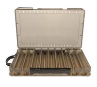 Outanaya Boîte à Pêche Multifonction Double Face Grosse Capacité Organisateur de Leurres Portable en Matériau Solide Gris Compartiments Modulables pour Hameçons et Accessoires de Pêche