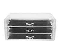 Outanaya Boîte de Rangement en Acrylique Transparente 3 Tiroirs pour Accessoires de Manucure Boîte de Rangement pour Nail Art Étui Pratique pour Capsules et Faux Ongles Usage