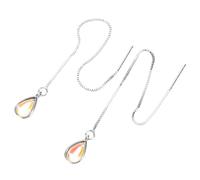 Outanaya Boucles D'oreilles Pendantes en Anniversaire ou Nouvel An en Cuivre Forme Goutte D'eau Pierre de Lune, Légères et Délicates, pour Femmes