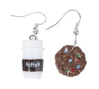 Outanaya Boucles Oreilles Fantaisie Femme Pendantes Créatives Biscuits Chocolat Café Style Drôle Réglables Légères Mode Personnalité