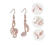 Outanaya Boucles Oreilles Forme de Note de Musique Or Rose Accessoires Élégants pour Femmes Parfaits pour Look Unique