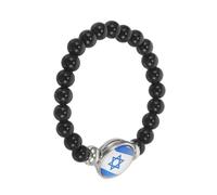 Outanaya Bracelet Perlé Drapeau Israël Unisexe Accessoire Mode Chic et Polyvalent pour Supporters