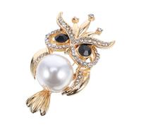 Outanaya Broche Chouette en Alliage Or avec Cristaux, Résistante et Décorative, Accessoire Élégant pour Femmes Lors de Rassemblements Sociaux et Événements en Soirée