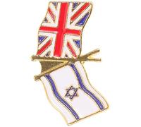 Outanaya Broche Métal Drapeau Israël Royaume-uni Épingle Revers Décorative Patriotique Légère Accessoire Mode pour Vêtements et Badges