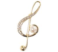 Outanaya Broche Note de Musique en Alliage Or Pierres Brillantes, Flexible et Élégante, pour Robe de Soirée ou Tenue Quotidienne