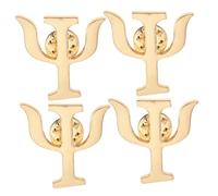 Outanaya Broche Psychologue 4 Pcs en Alliage, Épingles à Revers Rétro Lettres Grecques, Petites Broches Décoratives pour Manteaux, Paquet et Blouses, Accessoire Mode Féminin pour Présent