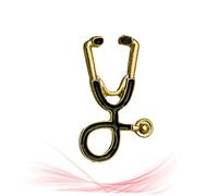 Outanaya Broche Stéthoscope Vintage Doré pour Médecins Infirmières Accessoire Cartoon pour Sacs à Dos Chemises Vestes