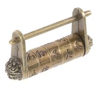 Outanaya Cadenas à Code Vintage Style Chinois Petit Taille en Métal, Serrure de Tiroir et Armoire Rétro, Kit de Sécurité pour Bébé, Verrou Métallique Décoratif pour Meuble Sécurisé