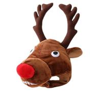 Outanaya Chapeau de Fête Costumé Tête de Cerf en Peluche Douce et Coton PP, Couvre-Chef de Noël Créatif, Accessoire Déguisement Hiver Chaud pour Fêtes et Photos, 1 Pièce