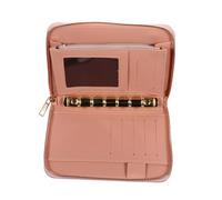 Outanaya Classeur de Budget Rose Poudré en PU avec Fermeture Éclair, Organiseur Portefeuille Femme Grand Format, Système D'enveloppes pour Argenté Liquide, Porte-Cartes Pratique pour Usage