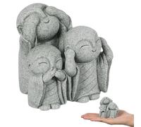 Outanaya Décoration D'aquarium Japonaise Jizo Verte en Résine, Figurine Moine Traditionnelle, Cachette pour Poissons, Décor de Jardin Zen, Accessoire Compact pour Aquariums Petits et