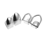 Outanaya Double Hollow Smooth Hip Hop Metal Tooth Grill Caps Detachable Rapper Teeth Accessories For Party And Cosplay Comfortable Jewelry Set