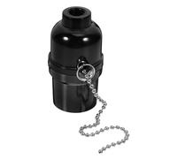 Outanaya Douille E27 en Bakélite avec Interrupteur à Chaînette Argenté, Support de Lampe à Tirer pour Luminaire de Plafond, Adaptateur de Socle de Lampe Électrique Polyvalent, Cordon