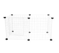 Outanaya Enclos Ajustable pour Petits Animaux en Fil de Fer Blanc, Facile à Assembler et Robuste, 6 Panneaux 12 Attaches pour Chiots et Chats en Intérieur Couleur Couleur Aléatoire