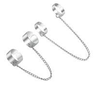 Outanaya Ensemble de Bagues à Chaîne Ouverte Punk en Alliage Argenté Bague Gothique à Maillons Ajustable pour Femmes et Hommes Accessoire Mode pour Fêtes et Occasions Bijoux Empilage