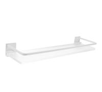 Outanaya Étagère d'angle Décorative Blanche pour Salle de Bain en Aluminium et Acrylique, Porte-Serviettes Mural sans Perçage pour Organiser et Garder Les Articles Sec