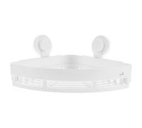 Outanaya Étagère de Rangement Triangulaire en Plastique Blanc pour Salle de Bain, Installation sans Perçage, Support Mural pour Shampooing et Gobelet de Rinçage