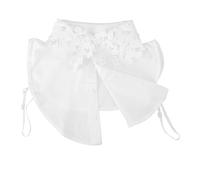 Outanaya Faux Col Brodé en Coton Demi-chemise Ajouré Blanc en Nylon Léger, Col Amovible en Dentelle Fleurie pour Femme, Accessoire Décoratif Respirant Blouse et Robe, Style Polyvalent