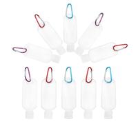 Outanaya Flacons Rechargeables 10 Pièces 50 Ml Plastique Résistant Crochet pour Shampoing Lotion Soin Visage Voyage Professionnel Couleur Aléatoire