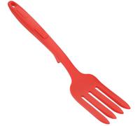 Outanaya Grande Fourchette en Silicone Rouge, Fourchette de Cuisine Réutilisable à Conception Ergonomique pour Familles et Camping, Ustensiles pour Pâtes et Sauté