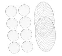 Outanaya Grille de Barbecue Métallique Jetable 10 Pièces pour Camping et Plein Air, Petite Grille à Mailles Résistante, Refroidisseur Portable pour Cuisson Viande et Légumes